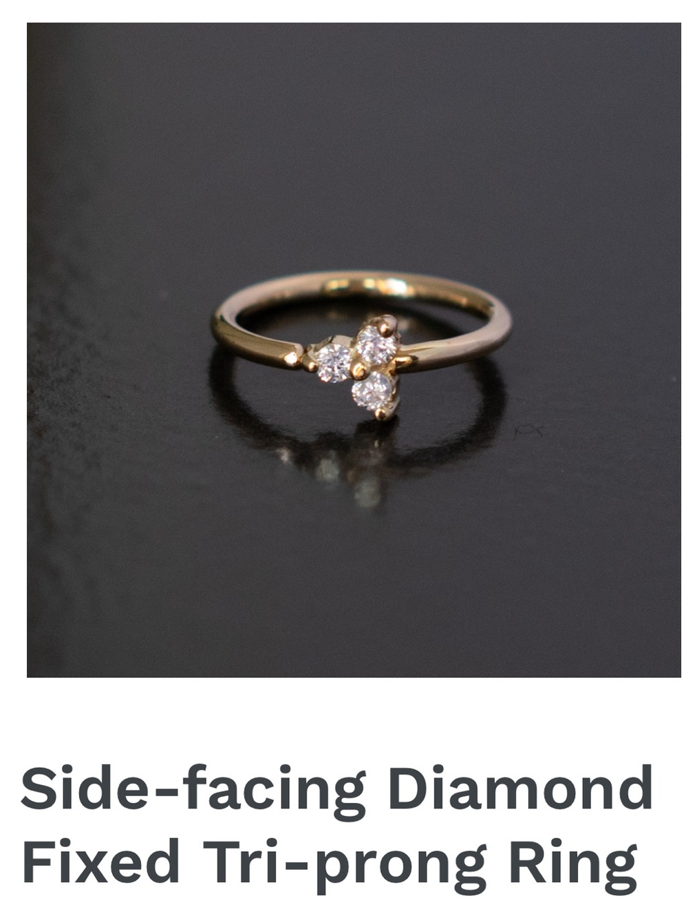 14k Yellow Gold Cluster Ring with 3 Diamonds 💎 Perfect for Helix 💎